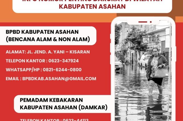 SIAGA CUACA EKSTREM, BERIKUT INFO NOMOR PENTING DARURAT DI WILAYAH KABUPATEN ASAHAN